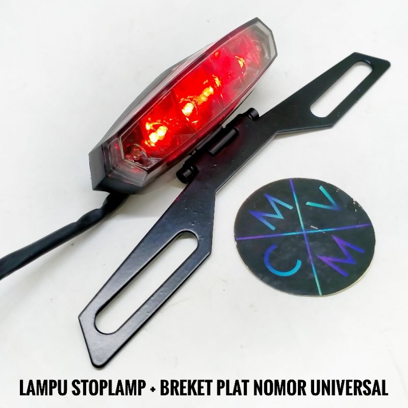 LAMPU STOP / STOPLAMP LED MOTOR 3in1 RUNNING + DUDUKAN PLAT NOMOR UNIVERSAL