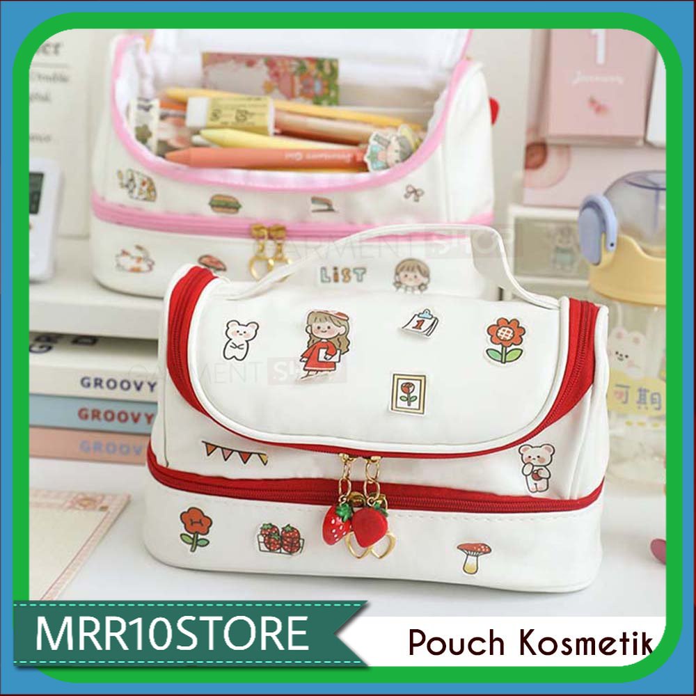 

Tempat Pensil Anak Import Lucu Pencil Case Korea Travel Make Up Pouch DIY Sticker Serbaguna Stiker Kelinci Beruang