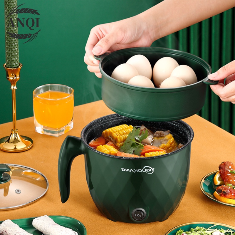 ANQI 1888 Panci Elektrik Teflon Serbaguna / 1.8L Multifungsi Free Kukusan Stainless VS-1854