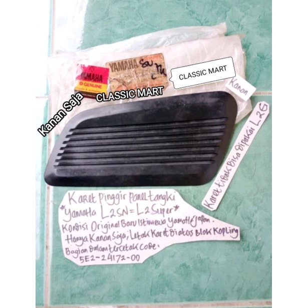 KARET TENGKI TANGKI YAMAHA L2SN L2SUPER L2S L2 ORI BARU KANAN