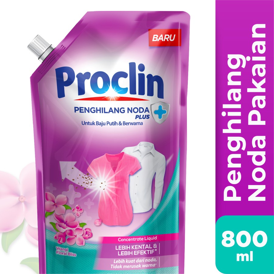 Proclin Penghilang Noda Pakaian Plus Pouch - 800ml