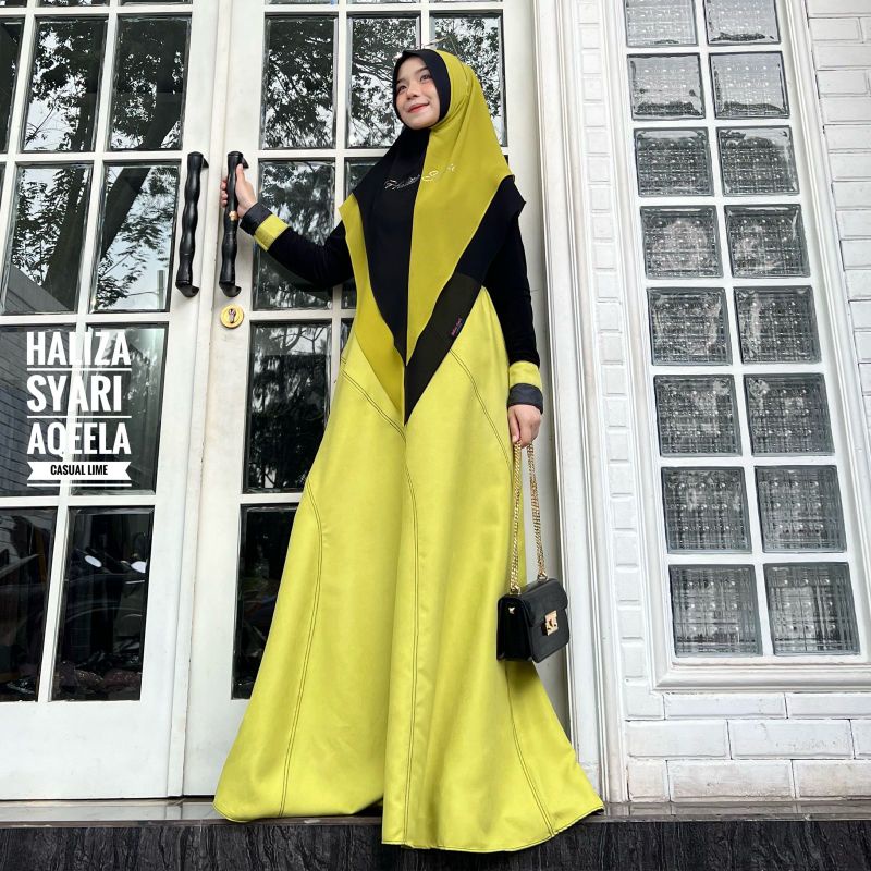 Aweela LIME & SALEM ori by Haliza syari  DRESS SAJA