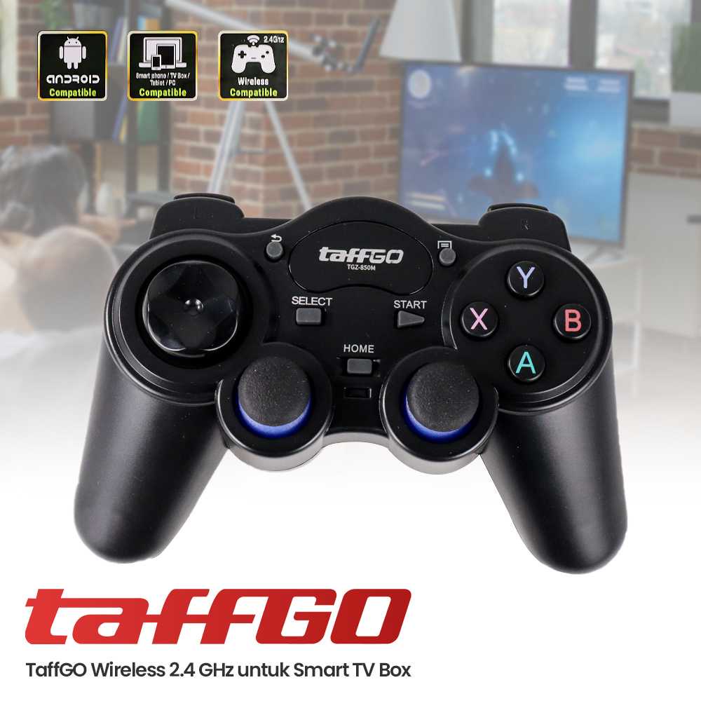 Stick Joystick Wireless 2.4GHz Gamepad stik untuk Smart TV PC LAPTOP KOMPUTER - TaffGO Gamepad Wirel
