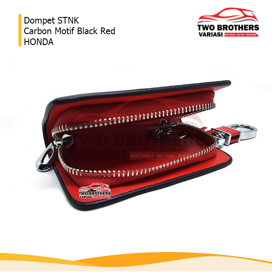 Dompet Stnk Mobil Carbon Motif Black Red Honda