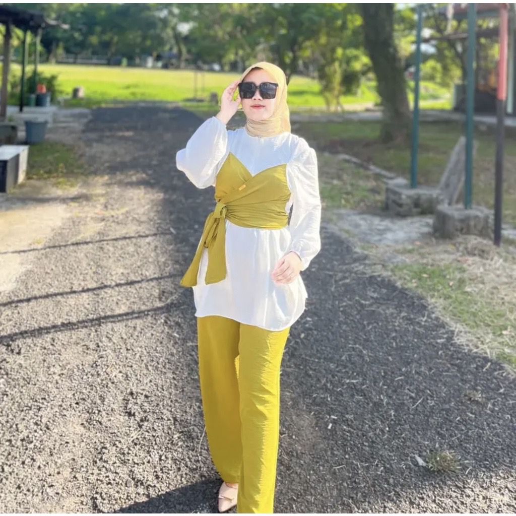 1KG MUAT 2SET | LESTY SETELAN CRINKLE PREMIUM HITS OOTD SELEBGRAM FASHION TERKINI