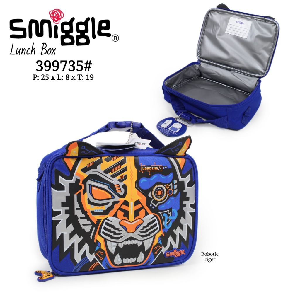 Smiggle Hey Tiger Blue Backpack Lunchbox Pencil Case