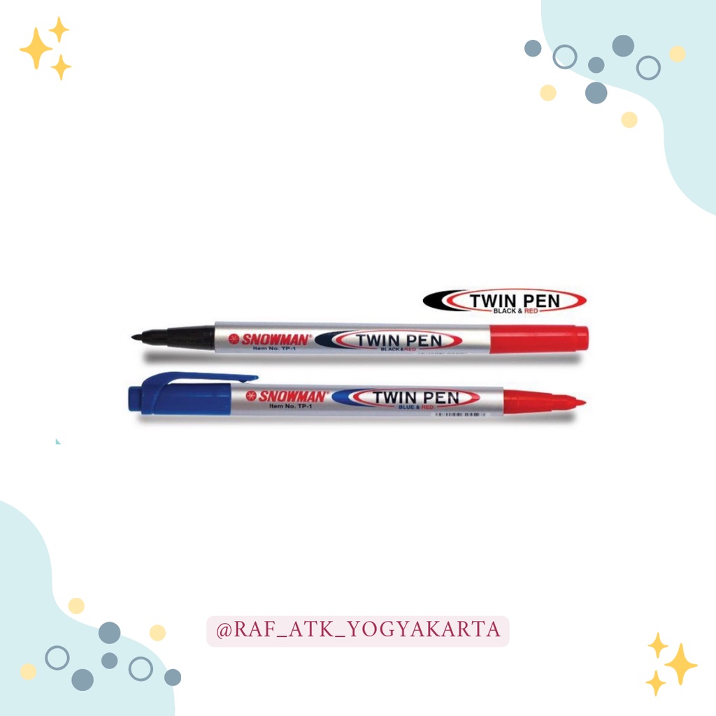 

TWIN PEN MARKER / PEN DUA SISI / SPIDOL DUA WARNA SNOWMAN TP-12