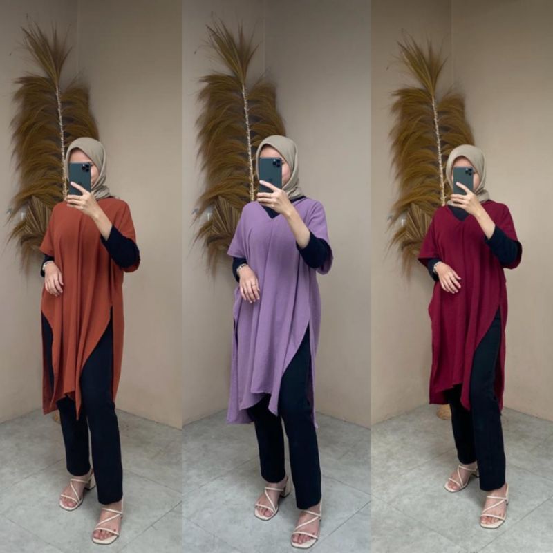LONG SQAURE NAGITA / LONG SQAURE BLOUSE ATASAN CRINKLE AIRFLOW KEKINIAN