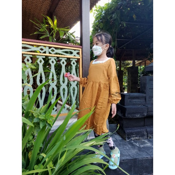 Hanna Dress dress baju anak tunik anak muslim lengan panjang