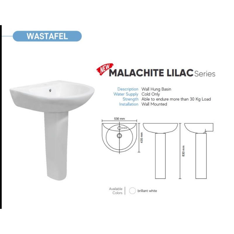 Wastafel Pedestal Malachite Lilac Trilliunware