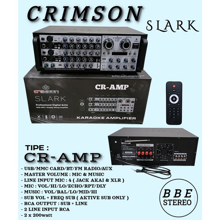 AMPLIFIER CRIMSON CR-AMP SLARK PROFESSIONAL DIGITAL ECHO WITH MP3