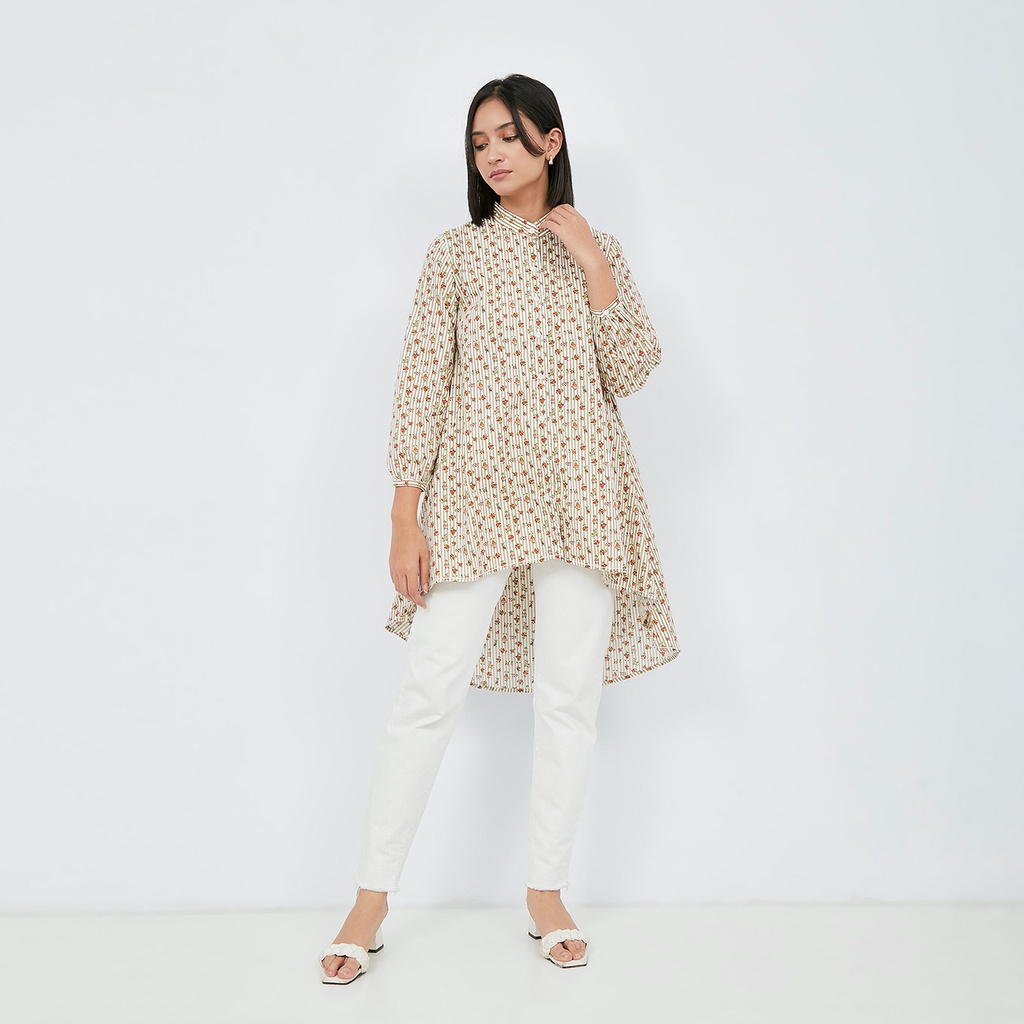 Point One NIRMA Floral Tunik Khaki 394073 Atasan Wanita