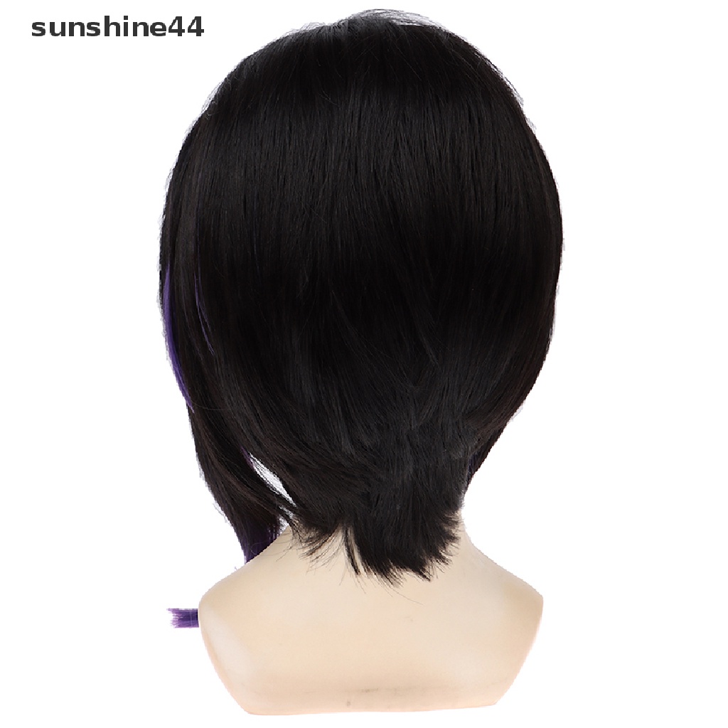 Sunshine Wig / Rambut Palsu Sintetis Model Anime Kochou Shinobu Warna Hitam Ungu Untuk Cosplay / Pesta