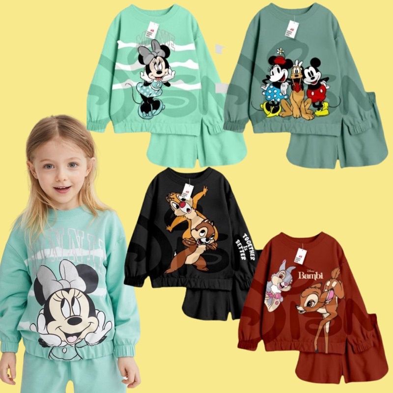setelan anak perempuan H&m seri Disney Mickey n friends