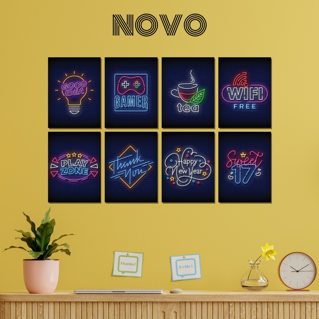 Jual Poster Neon Pajangan Hiasan Dinding Kamar Poster Kayu Quotes