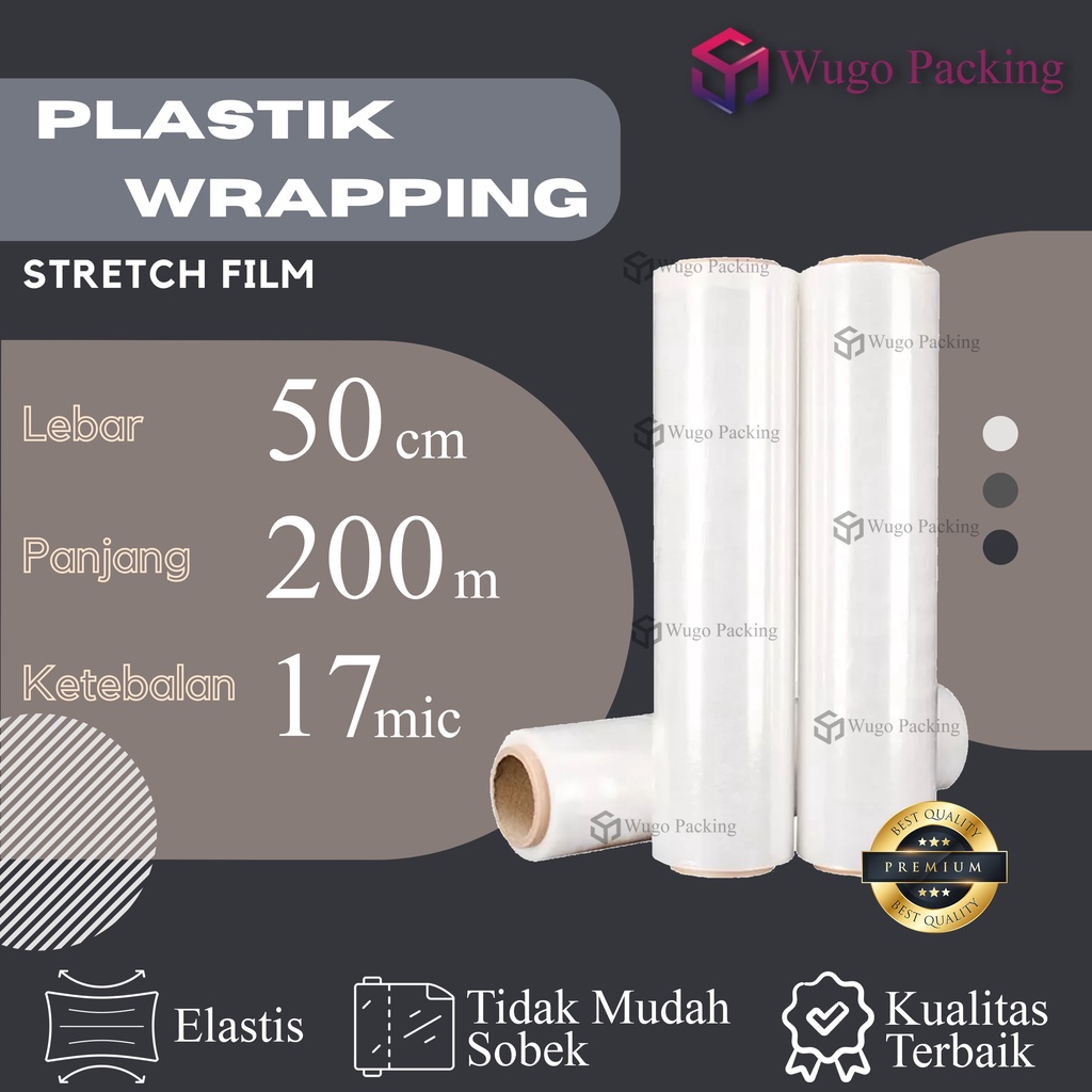 

Plastik Wrapping 50cm x 200m / 17 mikron Putih Bening Plastic Wrap