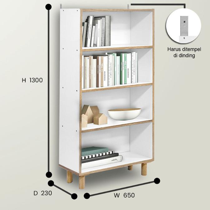 Offo Living Furniture - Rak Buku 4 Rak Bc-4T-Sp-Wht