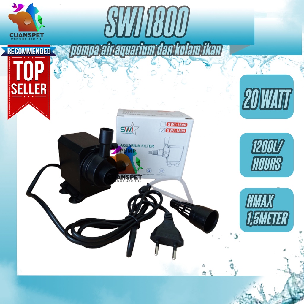Mesin pompa air aquarium akuarium kolam power head SWI STAR-1800 ns 1800