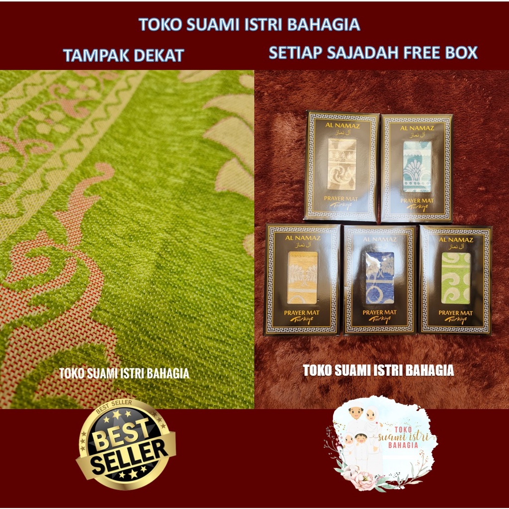 Sajadah Premium Box Al Namaz Alnamaz 70 x 110 Turki Murah Putih Dewasa Couple Hampers Howel XHX888