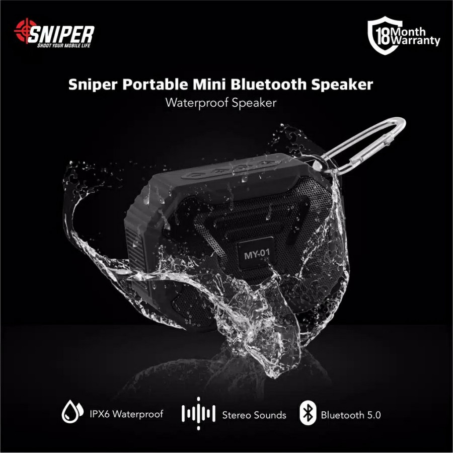 Speaker bluetooth portable sniper my01 v2 original garansi resmi