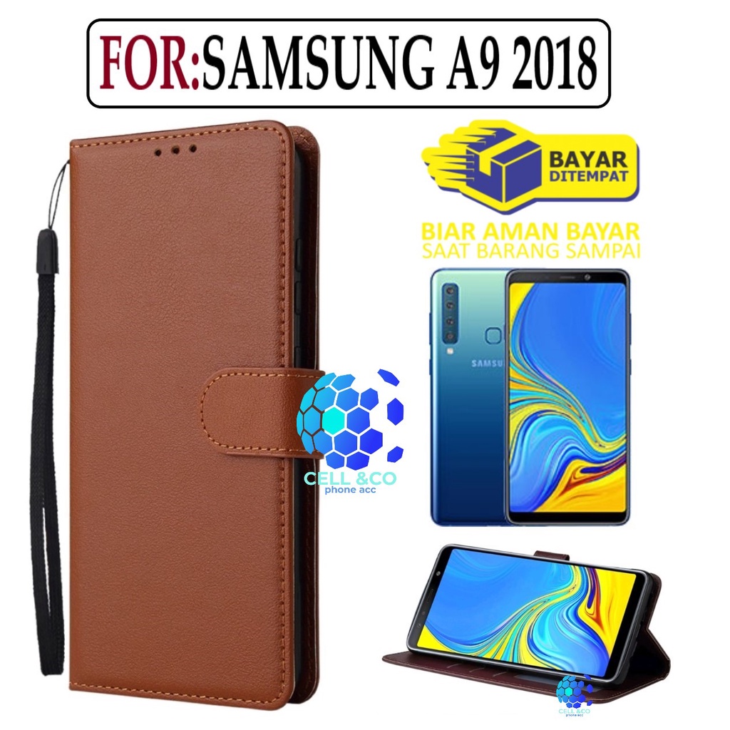 FLIP COVER SAMSUNG A9 2018 LEATHER WALLET PREMIUM FLIP CASE BUKA TUTUP KESING HP CASING FLIP CASE WALLET SAMSUNG GALAXY A9 2018