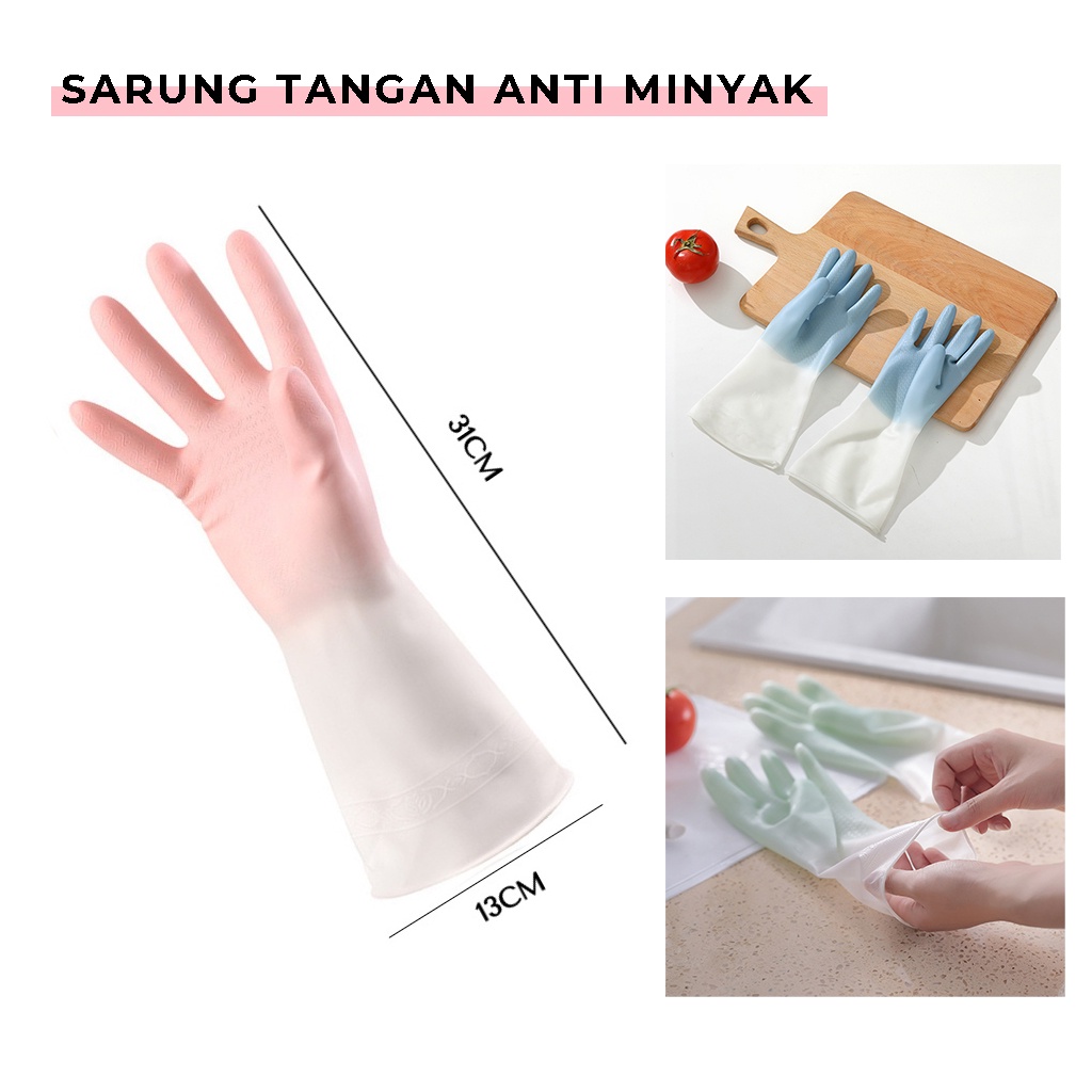 Sarung Tangan Cuci Piring Rubber Gloves Serbaguna Kaos Tangan Anti Air Karet Silikon Penutup Pelindung Tangan saat Cuci Baju Masak Berkebun aman anti kotor| GROSIRXPRESS