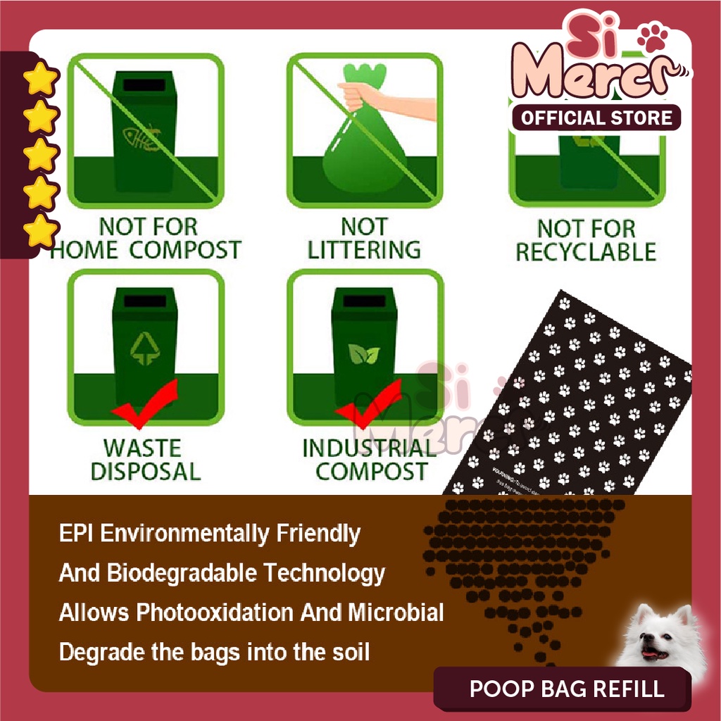 Plastik Kotoran Hewan Biodegradable Bag / Refill Poop Dispenser / Refill Poop Waste Bag / Plastik Kotoran Hewan