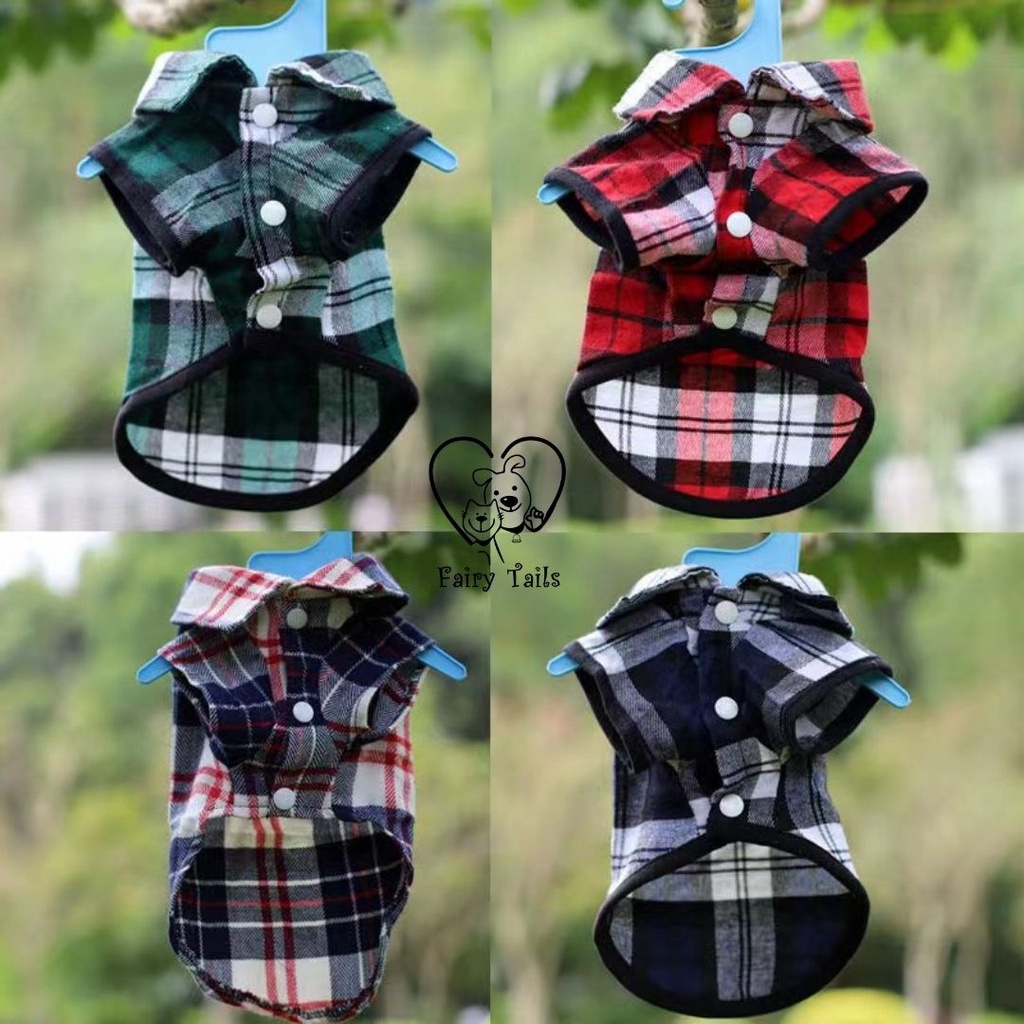 Baju Kemeja Untuk Anjing dan Kucing | Kostum Kaos Pakaian Anabul Motif Garis Beragam Warna | Pet Shirt Clothes