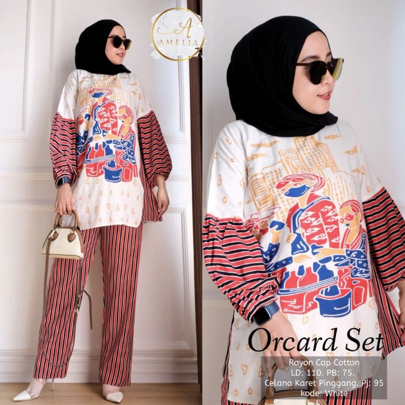 Setelan Crinkle Polos Kiara - Orcard Set - Piyama Tiedye FROZEN Jumbo Bahan Kaos BISA COD