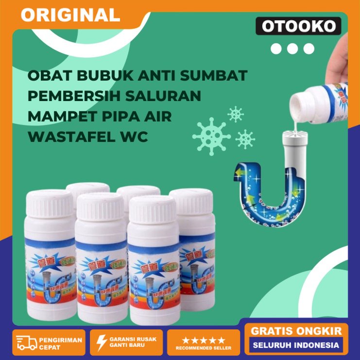 Obat bubuk anti sumbat pembersih wc saluran air wc mampet wastafel kamar mandi pipa