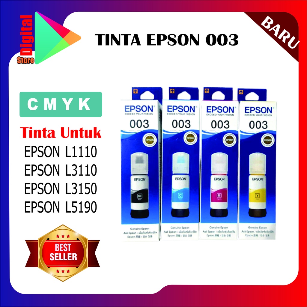 Tinta Epson 003 PREMIUM(COMPATIBLE) For Printer L5190 L3150 L3110 L1110 L3100 L3101-PCS