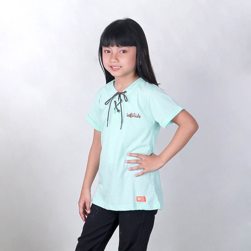 T-Shirt Kaos Y-Neck Anak Perempuan Tosca Original Infikids | IYN 925