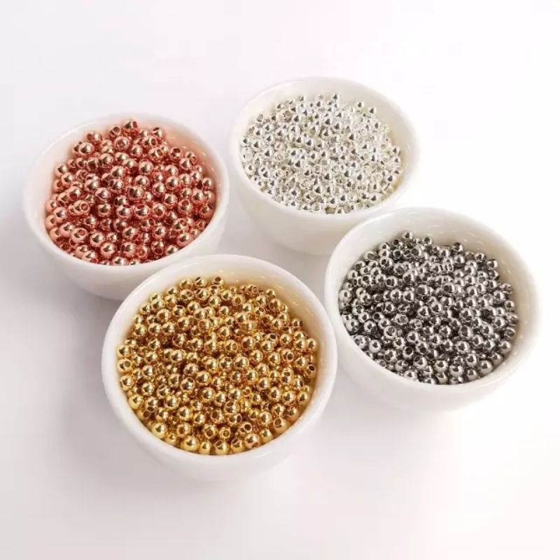 10 gr Bola Taiwan SILVER / GOLD / NIKEL PELOR Spacer Manik-Manik Payet Borci Parel Local