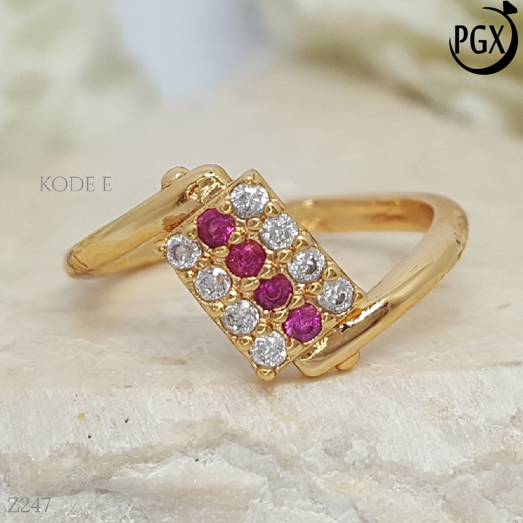 PGX Cincin Xuping Wanita Perhiasan Lapis Emas Aksesoris Fashion Premium - Z247