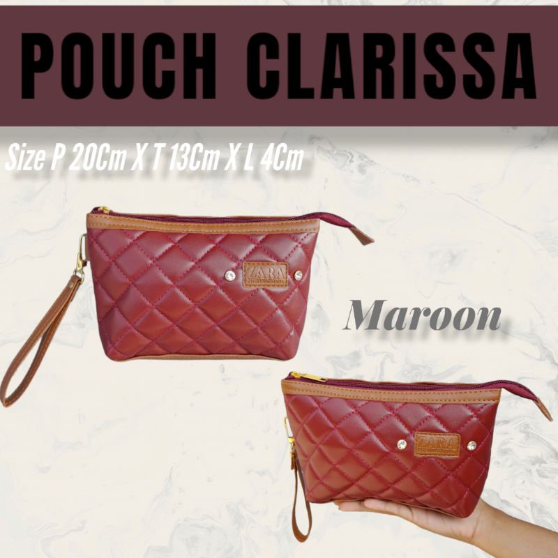 POUCH CLARISSA  BORDIR SERBAGUNA - DAPAT RANDOM EMBOS