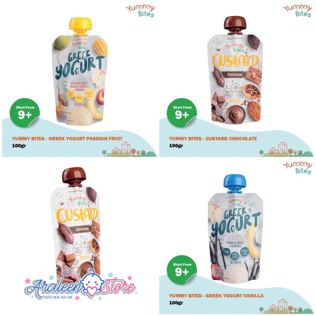 Jual Yummy Bites Greek Yogurt 100gr Puree Buah Usia 9 Bulan+ Bubur MPASI Organic Korean Yogurt