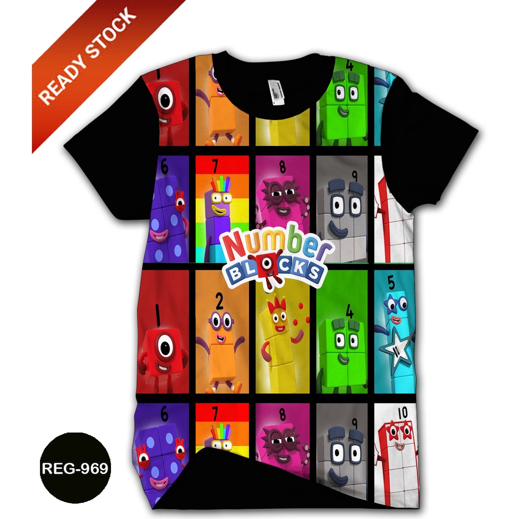 Baju Numberblocks Baju Anak dan Dewasa Numberblocks Series Trend #REG-969