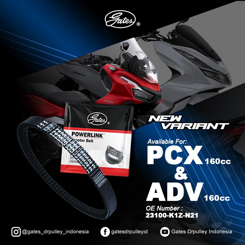 V belt Vanbelt PCX ADV 160 ABS CBS  K1Z Gates Powerlink Made in Thailand