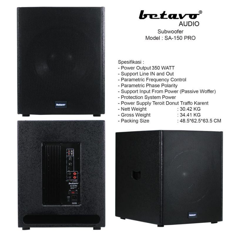 Speaker Subwoofer Aktif BETAVO SA150 Pro Original 15 inch
