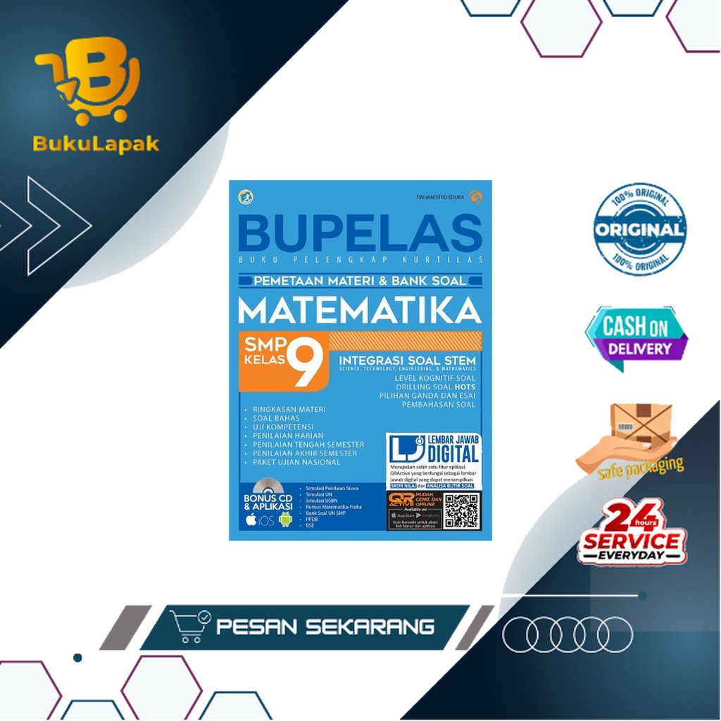 BUKU MATEMATIKA SMP KELAS 9 : BUPELAS PEMETAAN MATERI & BANK SOAL MATEMATIKA SMP KELAS 9