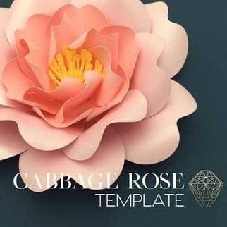 Template Pola Paper Flower C