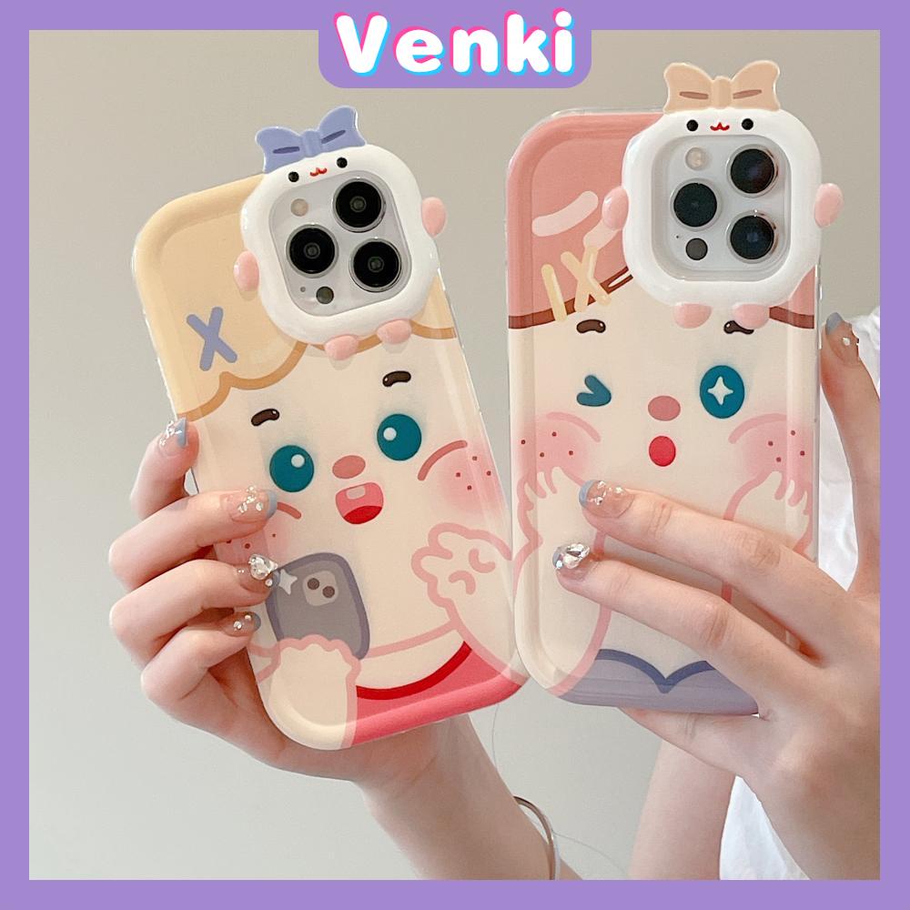 iPhone Case Silicone Soft Little Monster Case Glossy Cute Cartoon Couple Airbag Shockproof Protection Camera Compatible For iPhone 14 Pro Max 13 12 11 Pro 7 8 Plus XR