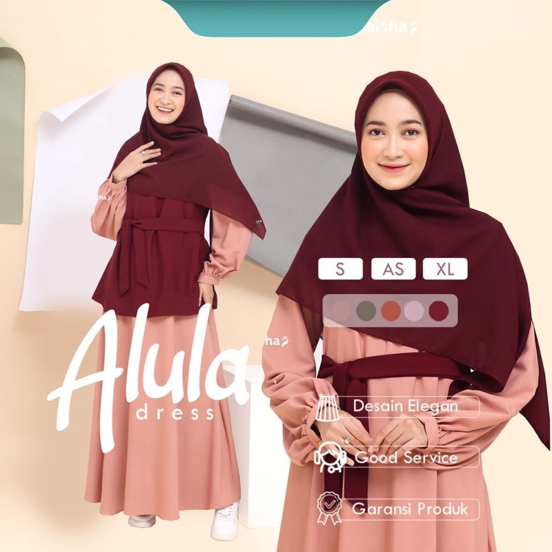 Naisha Official /  Alula Dress/ Dress 3 in 1 Dilengkapi Vest / Overall Dress Rompi /  Dress Korea / 