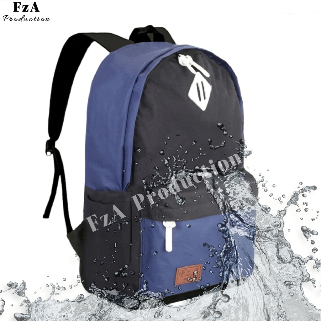 FzA Official - Tas Ransel Distro Original Casual pria Wanita / Tas Ransel Laptop / Backpack Sekolah Kuliah Distro Original Tas Punggung Laptop - Black Navy