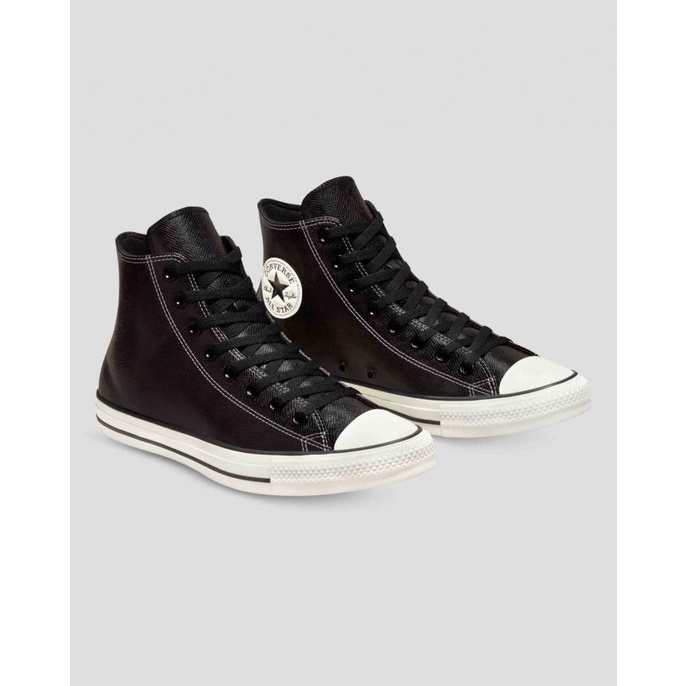 Sepatu Pria Converse Chuck Taylor High Embossed Leather Black Original