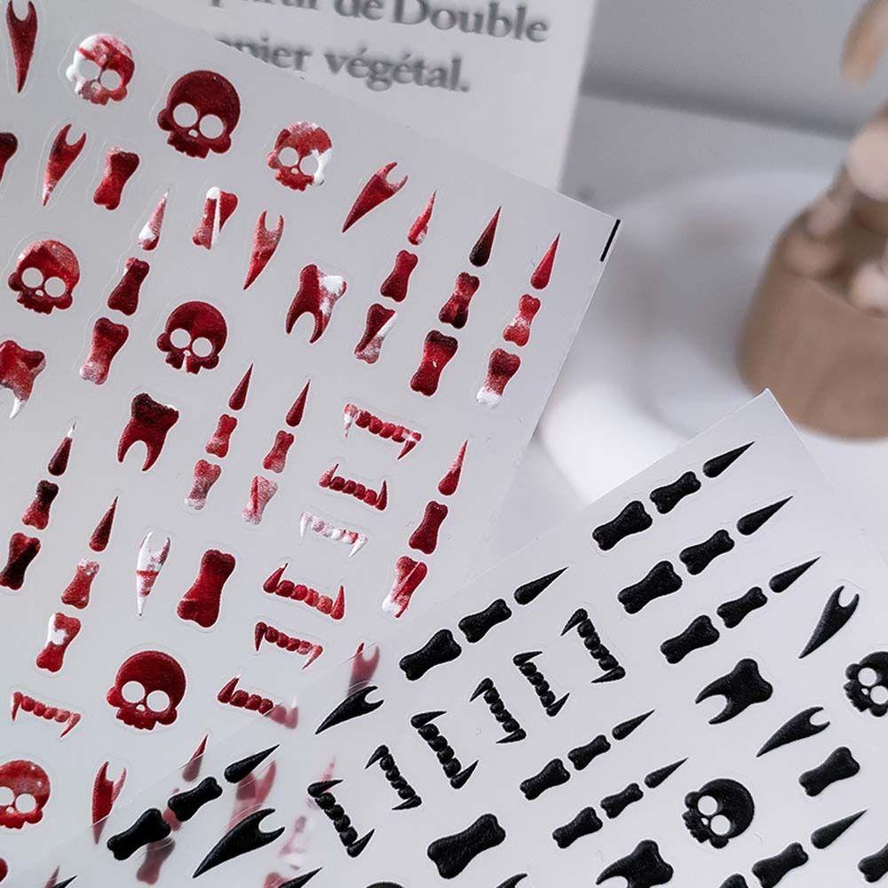 Mxbeauty Kartun Stiker Kuku Perekat Diri Manikur Aksesoris Alice Wonderland Tulang Beruang Nail Stickers