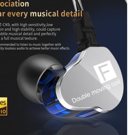 QKZ CK9 Dual Speaker In Ear Earphone Headset with MIC - Putih