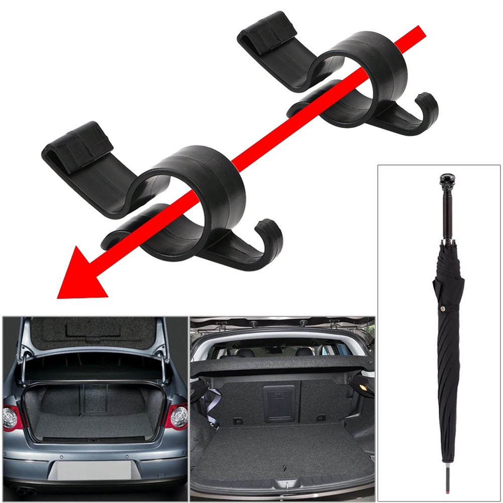 2pcs / Set Bracket Holder Payung Organizer Untuk Bagasi Belakang Mobil