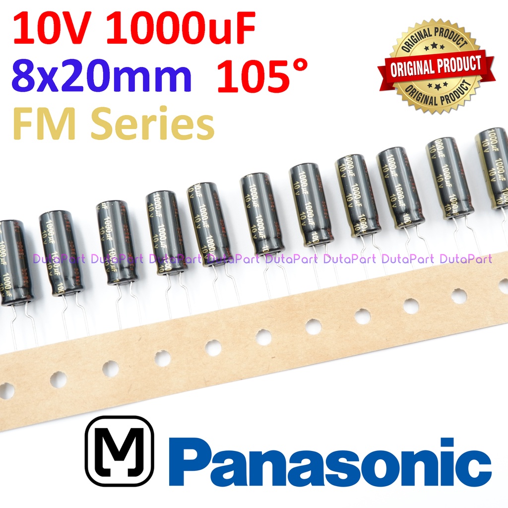 10V 1000uF ORIGINAL PANASONIC FM Series Kapasitor Capasitor Elko Elco