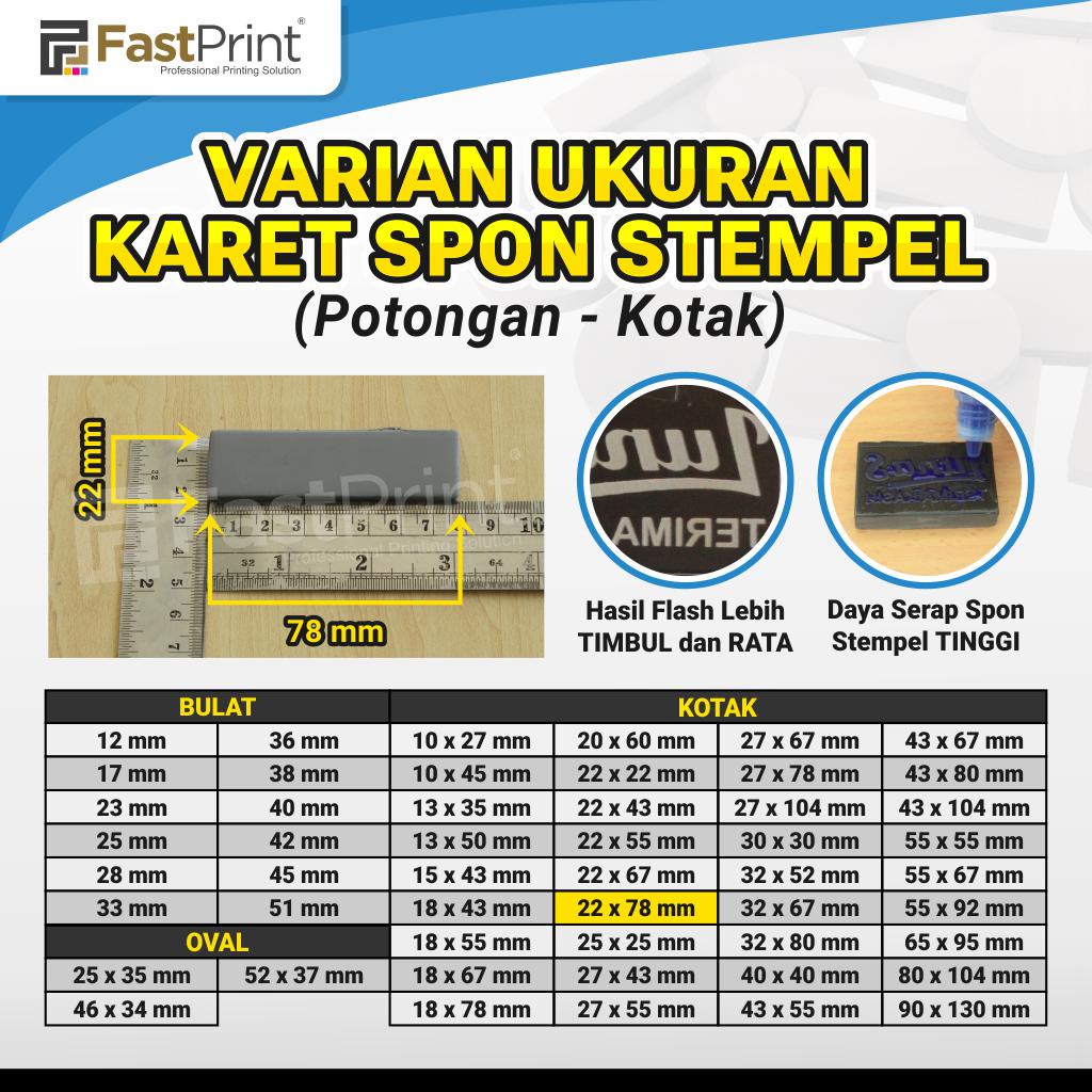 Karet Busa Spon Stempel Model Kotak 22X78 MM